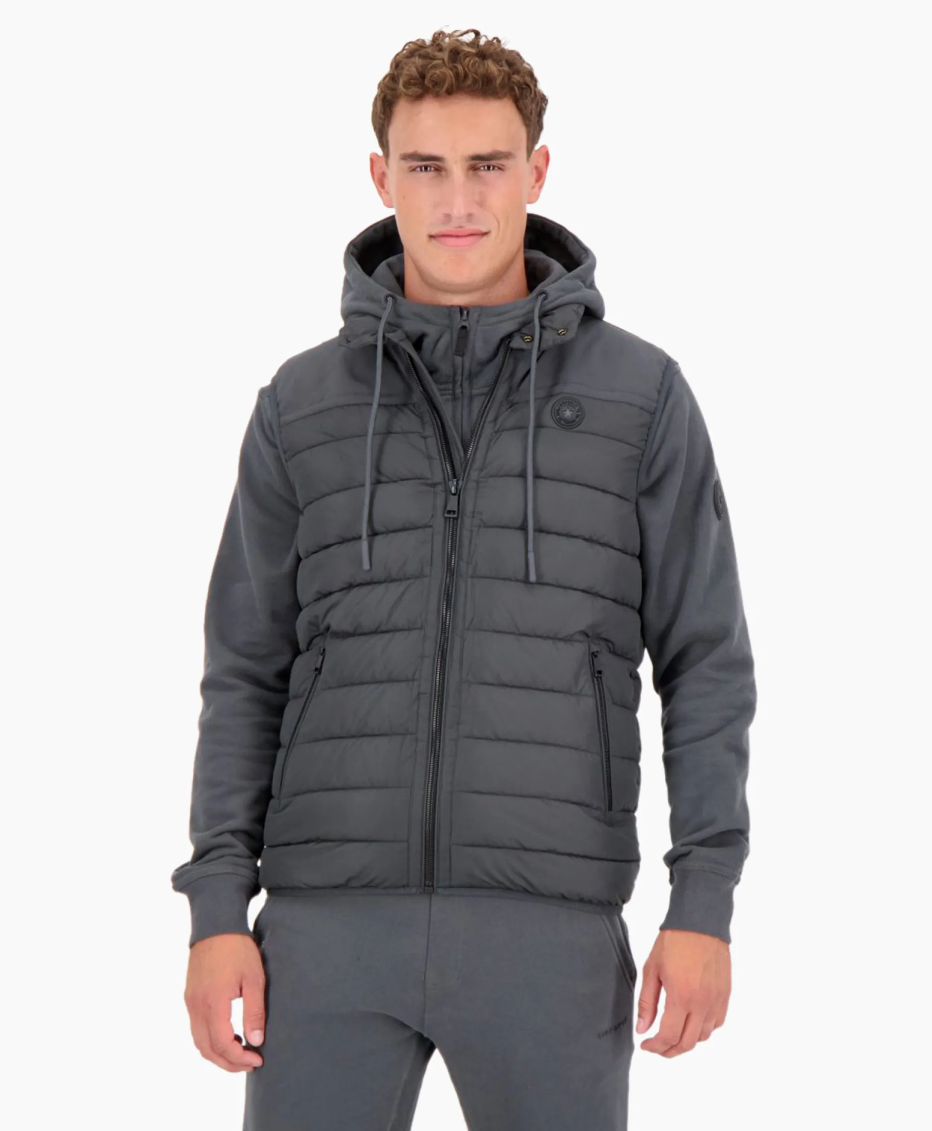 Heren Airforce Jassen*Bodywarmer Padded Donkergrijs