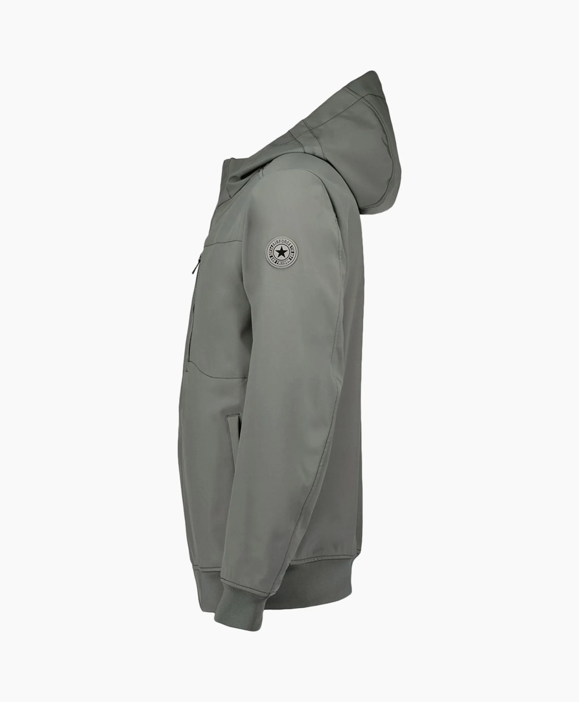 Heren Airforce Jassen*Softshell Jas Hooded Grijs