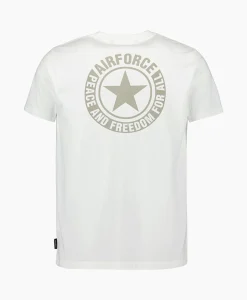 Heren Airforce T-Shirts*T-Shirt Wording/Logo Wit