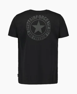 Heren Airforce T-Shirts*T-Shirt Wording/Logo Zwart