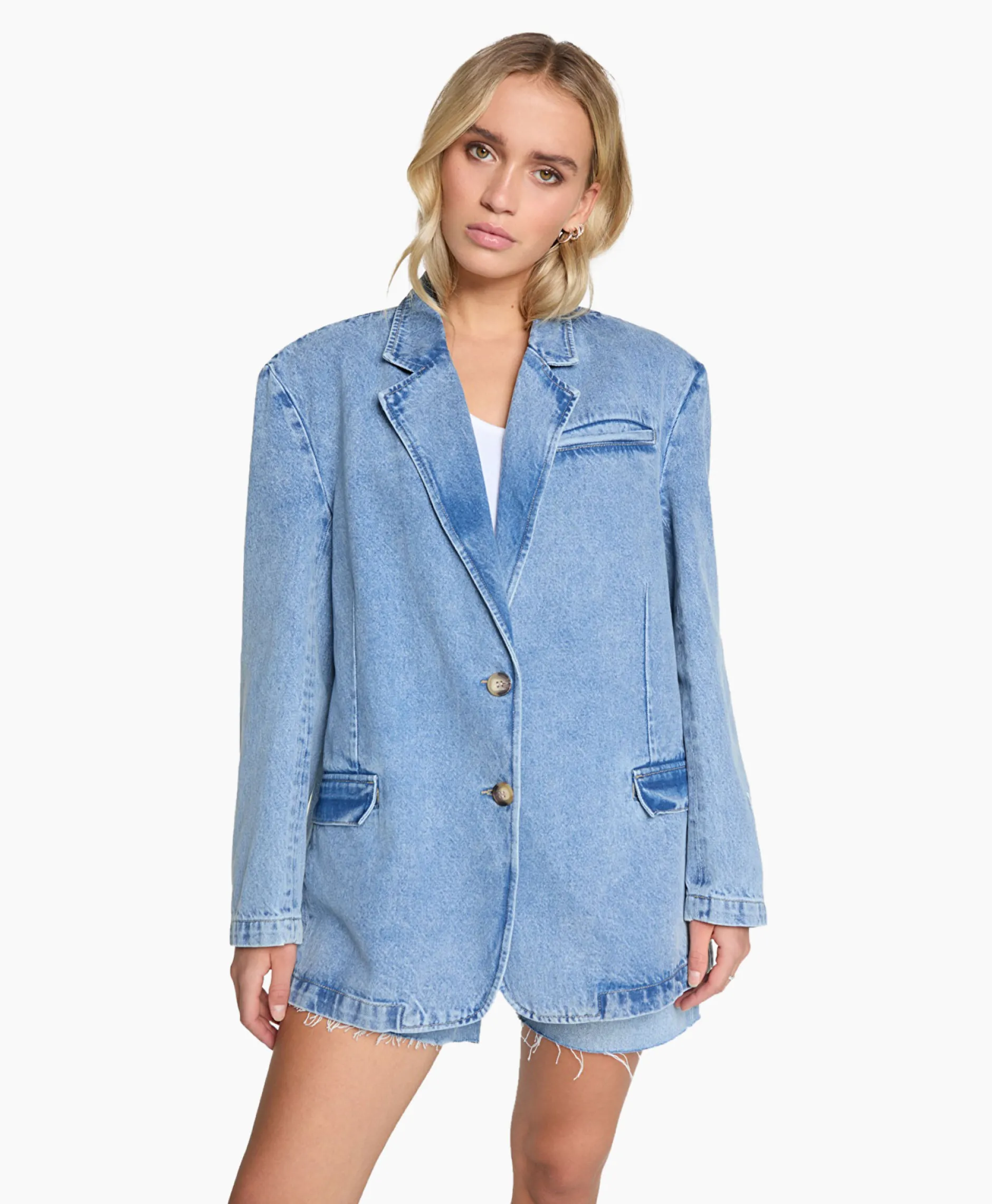 Dames Alix The Label Blazers*Blazer Woven Denim Blauw