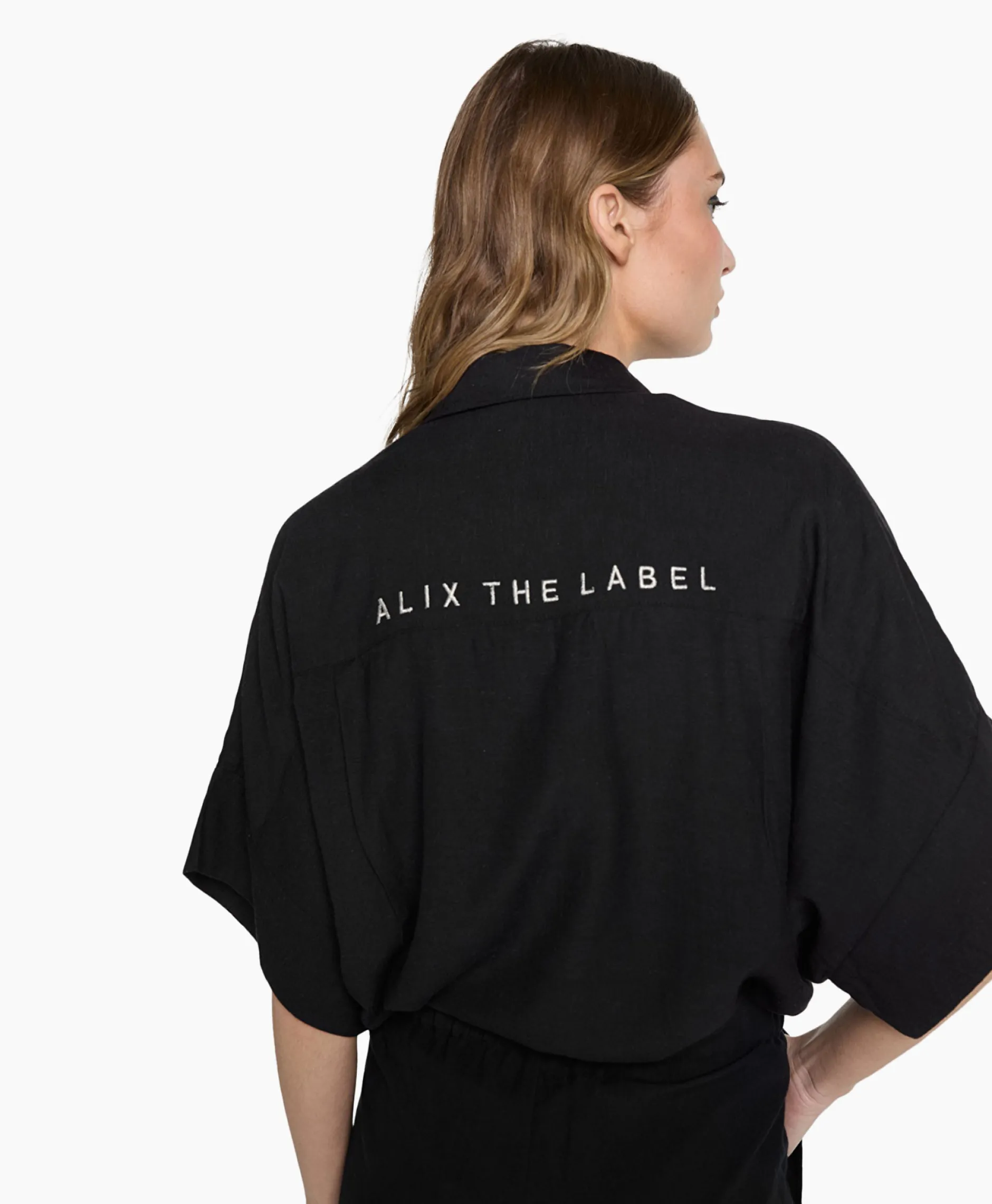 Dames Alix The Label Blouses*Blouse Woven Linen Oversized Zwart
