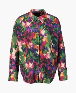 Dames Alix The Label Blouses*Blouse Woven Camouflage Flower Zwart