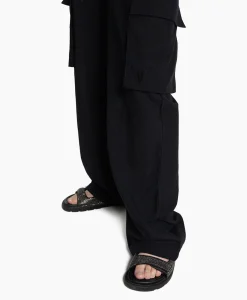 Dames Alix The Label Broeken*Cargobroek Woven Linen Cargo Zwart