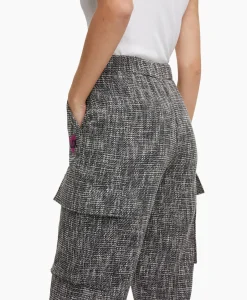 Dames Alix The Label Broeken*Cargobroek Woven Boucle Cargo Zwart