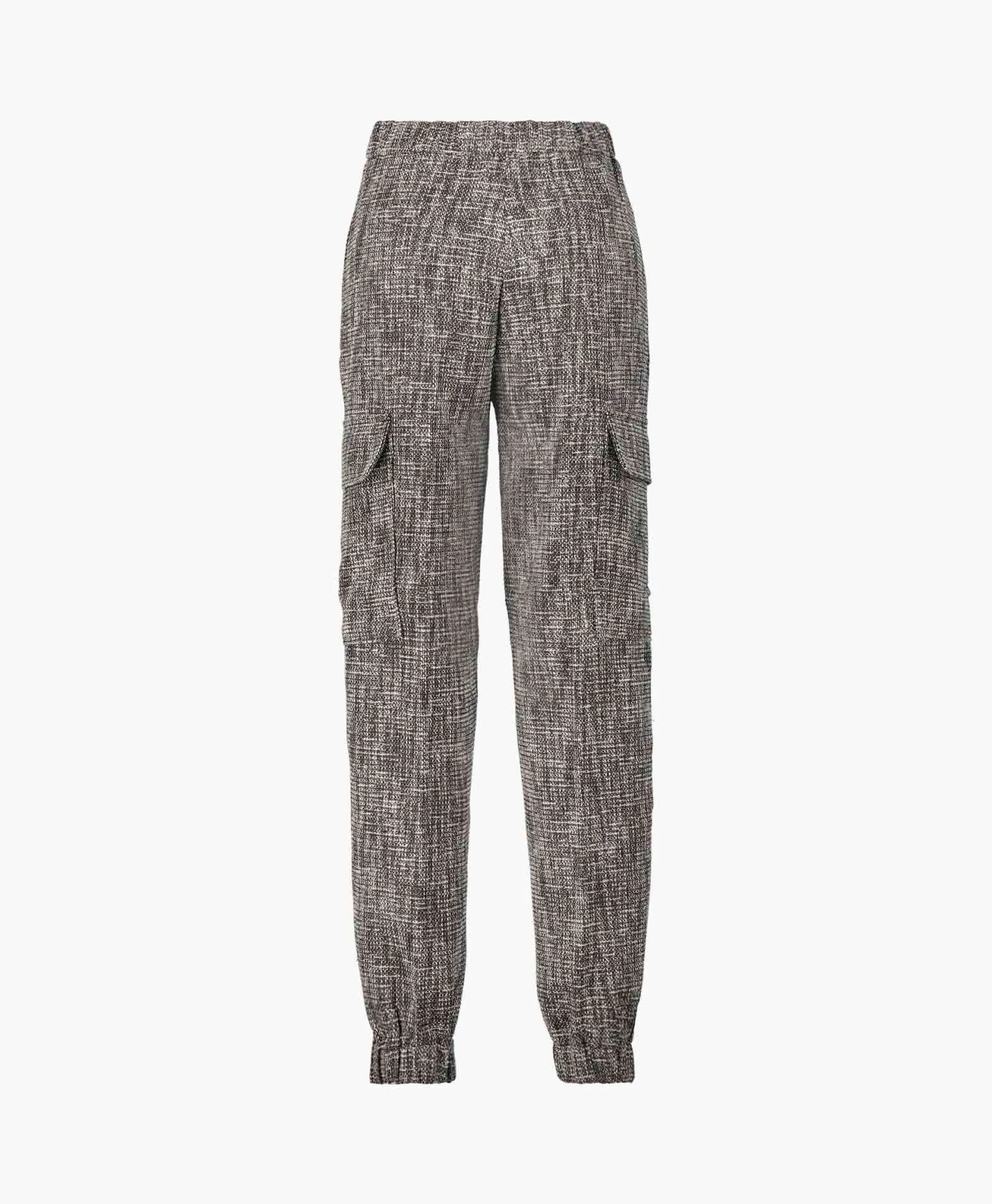 Dames Alix The Label Broeken*Cargobroek Woven Boucle Cargo Zwart