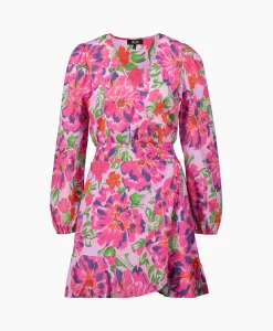 Dames Alix The Label Bruiloftskleding*Jurk Ladies Woven Painted Flower Broderie Dress Print + 2 Kleurig