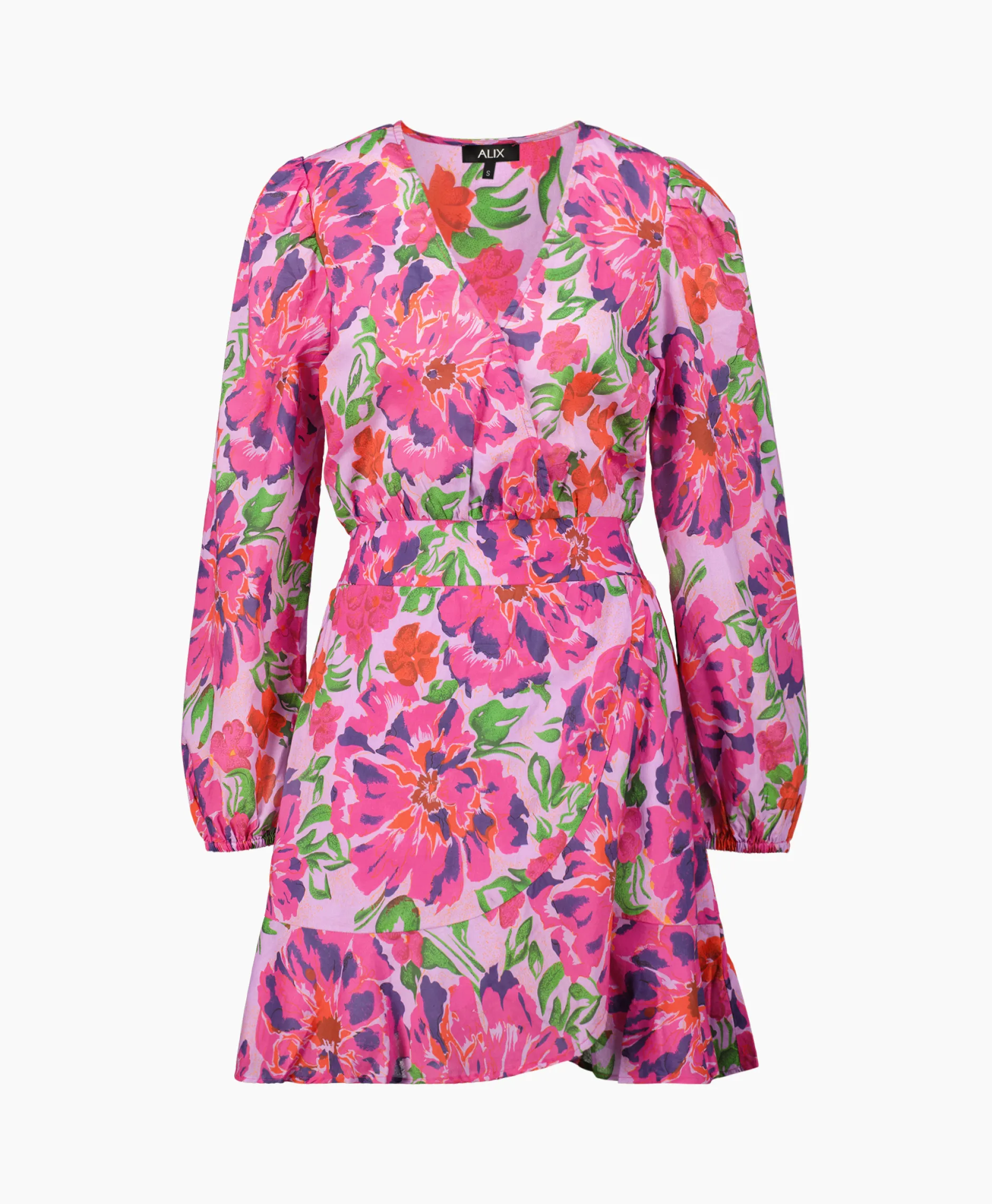 Dames Alix The Label Bruiloftskleding*Jurk Ladies Woven Painted Flower Broderie Dress Print + 2 Kleurig