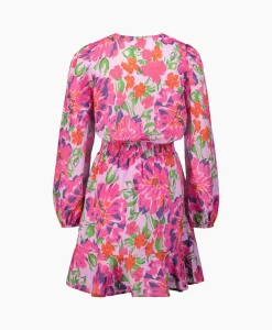 Dames Alix The Label Bruiloftskleding*Jurk Ladies Woven Painted Flower Broderie Dress Print + 2 Kleurig