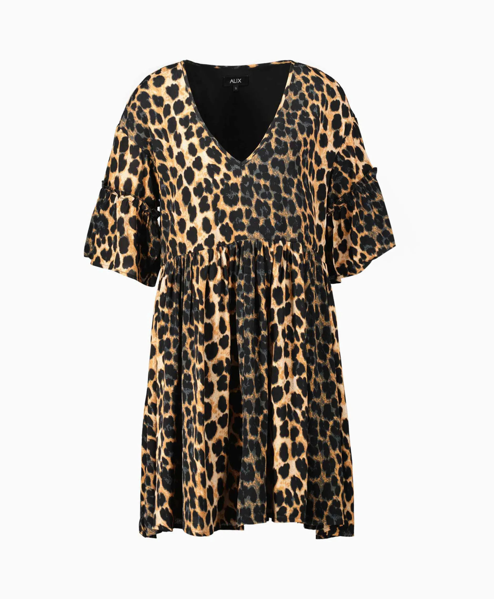 Dames Alix The Label Bruiloftskleding*Jurk Ladies Woven Animal Dress Print + 2 Kleurig