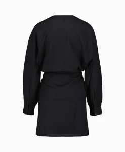 Dames Alix The Label Bruiloftskleding*Jurk Ladies Woven Linen Look Wrap Dress Zwart