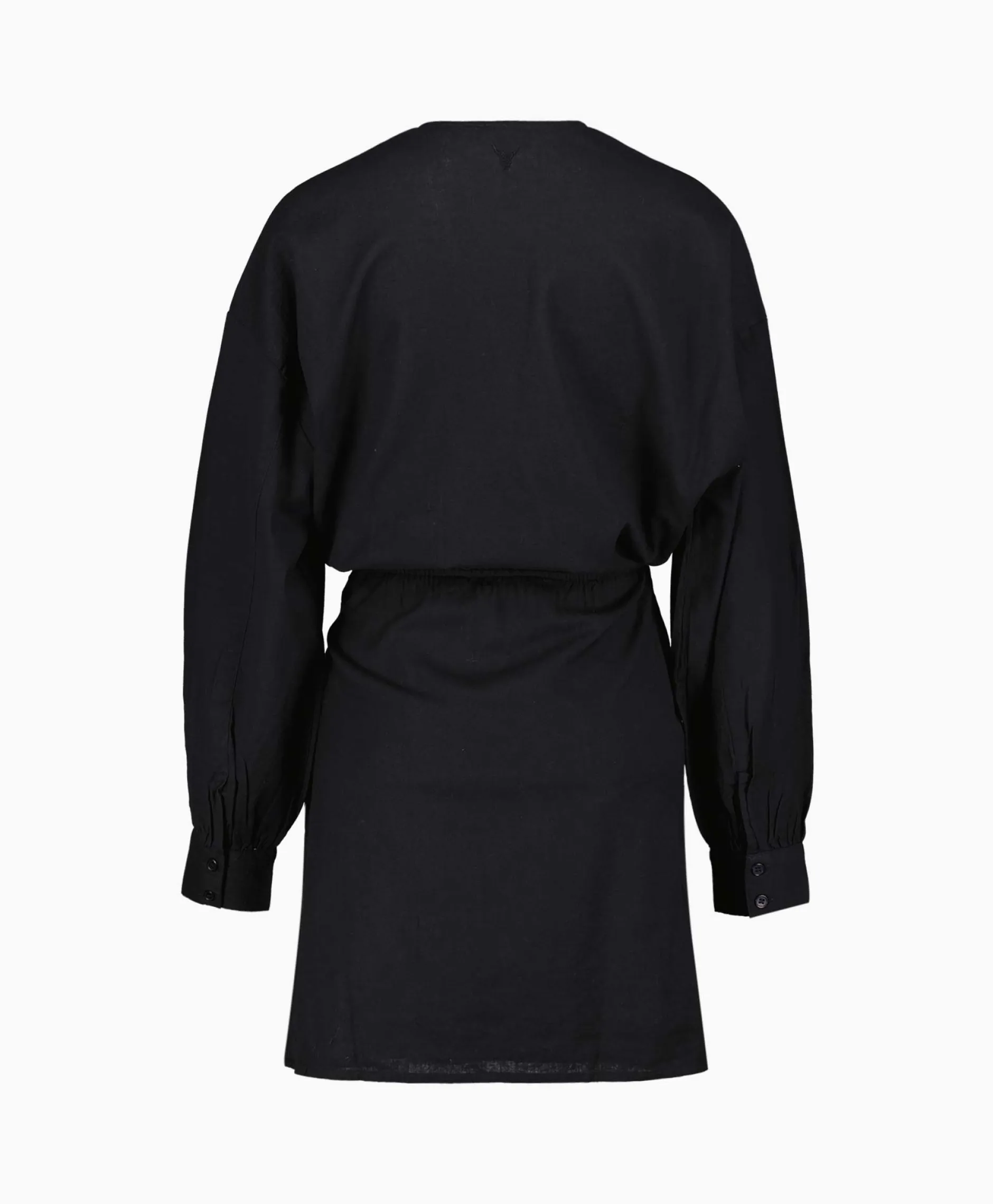 Dames Alix The Label Bruiloftskleding*Jurk Ladies Woven Linen Look Wrap Dress Zwart