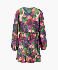Dames Alix The Label Bruiloftskleding*Mini Jurk Woven Camouflage Flower Zwart