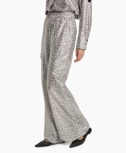 Dames Alix The Label Broeken*Pantalon Knitted Leopard Zilver