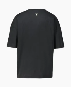 Dames Alix The Label T-Shirts & Tops*T-Shirt Korte Mouw Knitted Bull Zwart