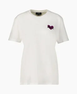 Dames Alix The Label T-Shirts & Tops*T-Shirt Korte Mouw Knitted Alix Heart Off White