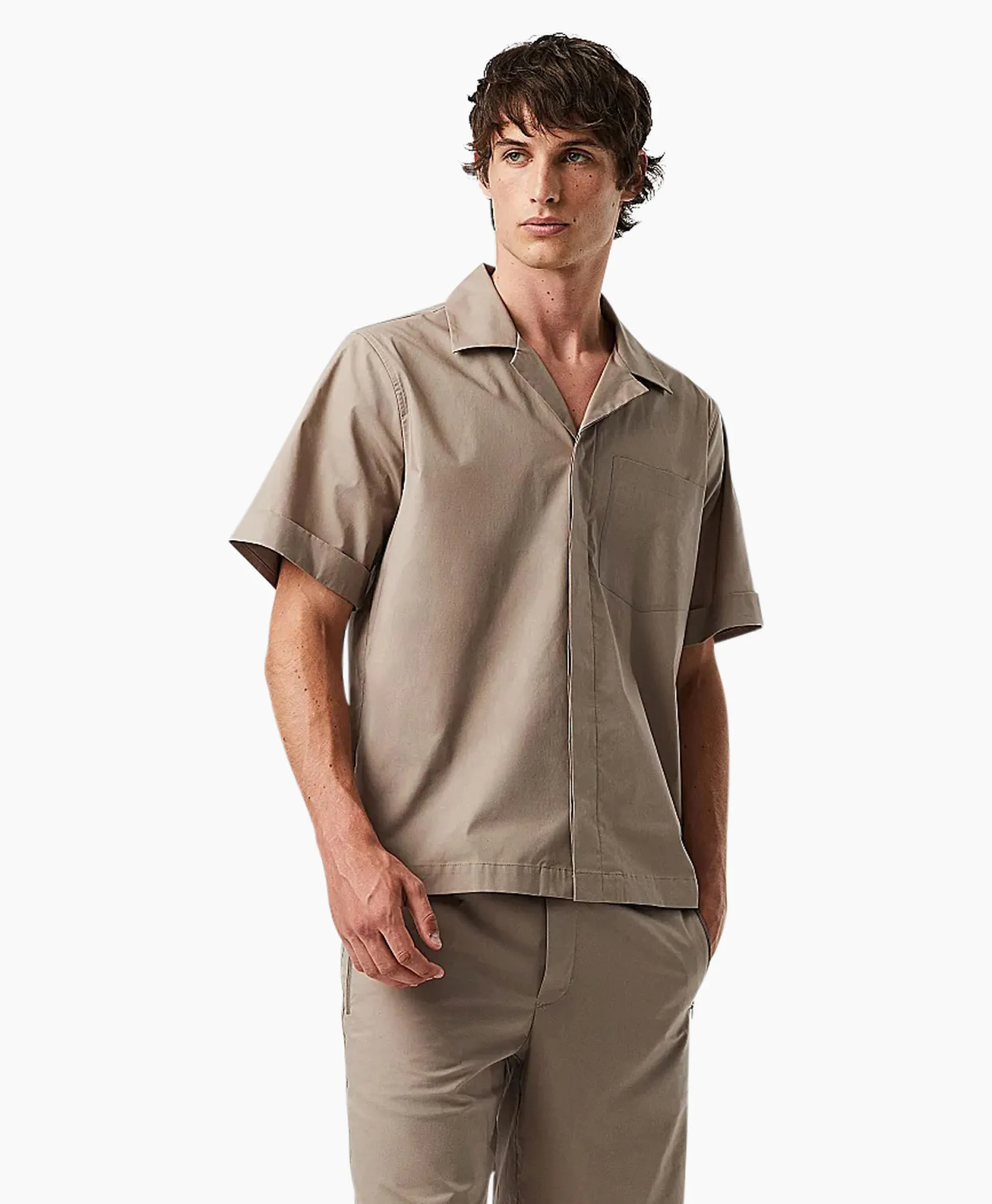 Heren Alpha Tauri Overhemden*Overhemd Welsh Zand