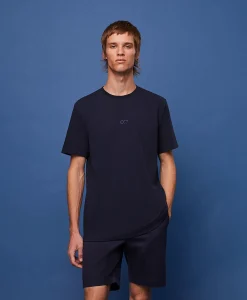 Heren Alpha Tauri T-Shirts*T-Shirt Korte Mouw Ata Janso Blauw