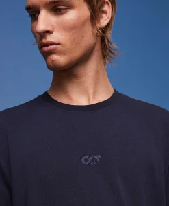 Heren Alpha Tauri T-Shirts*T-Shirt Korte Mouw Ata Janso Blauw