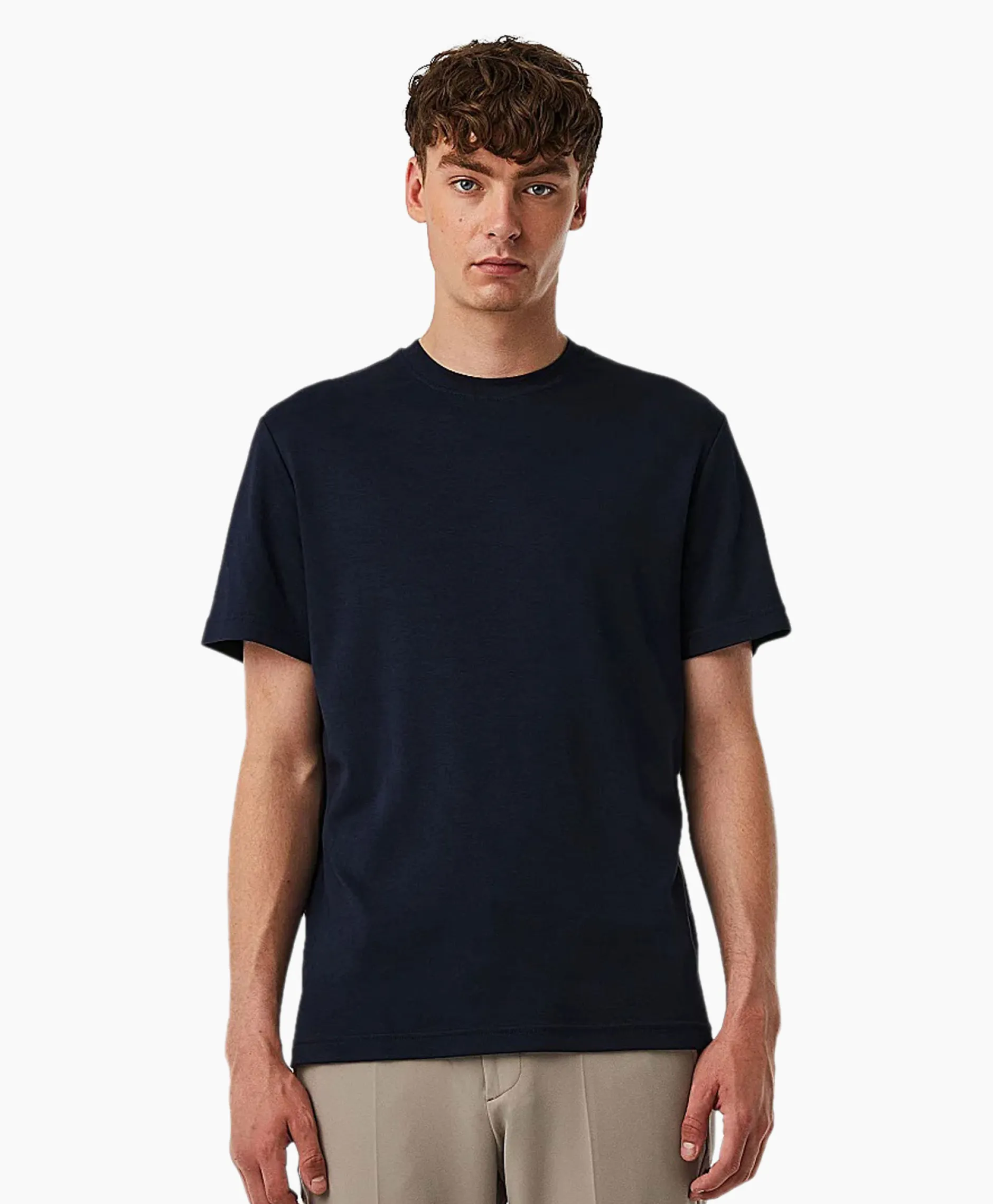 Heren Alpha Tauri T-Shirts*T-Shirt Korte Mouw Jopin Donker Blauw