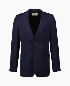 Heren Ami Paris Jassen*Jack Two Buttons Wool Viscose Twill Donker Blauw
