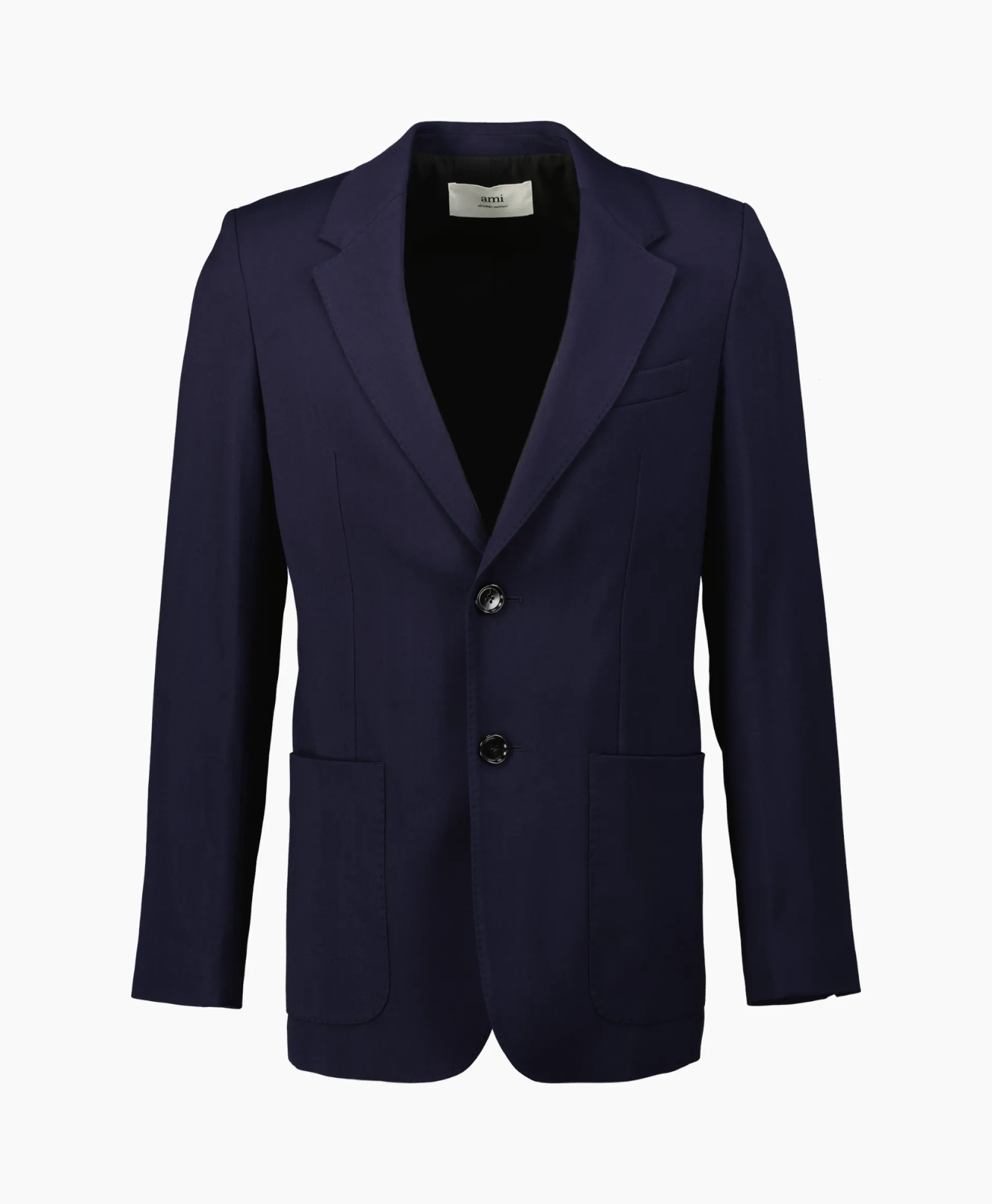 Heren Ami Paris Jassen*Jack Two Buttons Wool Viscose Twill Donker Blauw