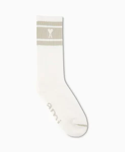 Heren Ami Paris Sokken*Sokken Adc Striped Beige