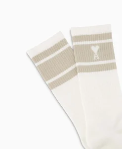 Heren Ami Paris Sokken*Sokken Adc Striped Beige