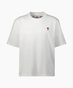 Heren Ami Paris T-Shirts*T-Shirt Korte Mouw Ami De Coeur Off White