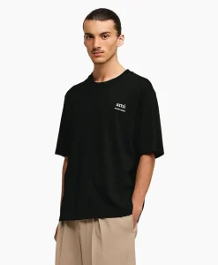 Heren Ami Paris T-Shirts*T-Shirt Korte Mouw Ami Am Zwart