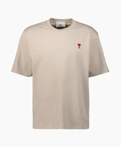 Heren Ami Paris T-Shirts*T-Shirt Korte Mouw Ami De Coeur Ecru