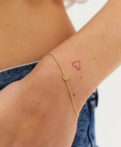 Dames Anna+nina Sieraden*Armband Smiley Bracelet Silver Goldplated Goud