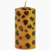 Lifestyle Anna+nina Lifestyle*Kaars Small Leopard Print Pillar Candle Bruin