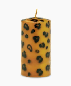 Lifestyle Anna+nina Lifestyle*Kaars Small Leopard Print Pillar Candle Bruin