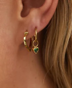 Dames Anna+nina Sieraden*Oorbellen Funky Love Small Hoop Goud