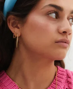 Dames Anna+nina Sieraden*Oorbellen Solstice Big Hoop Earrings Brass Goldpla Goud