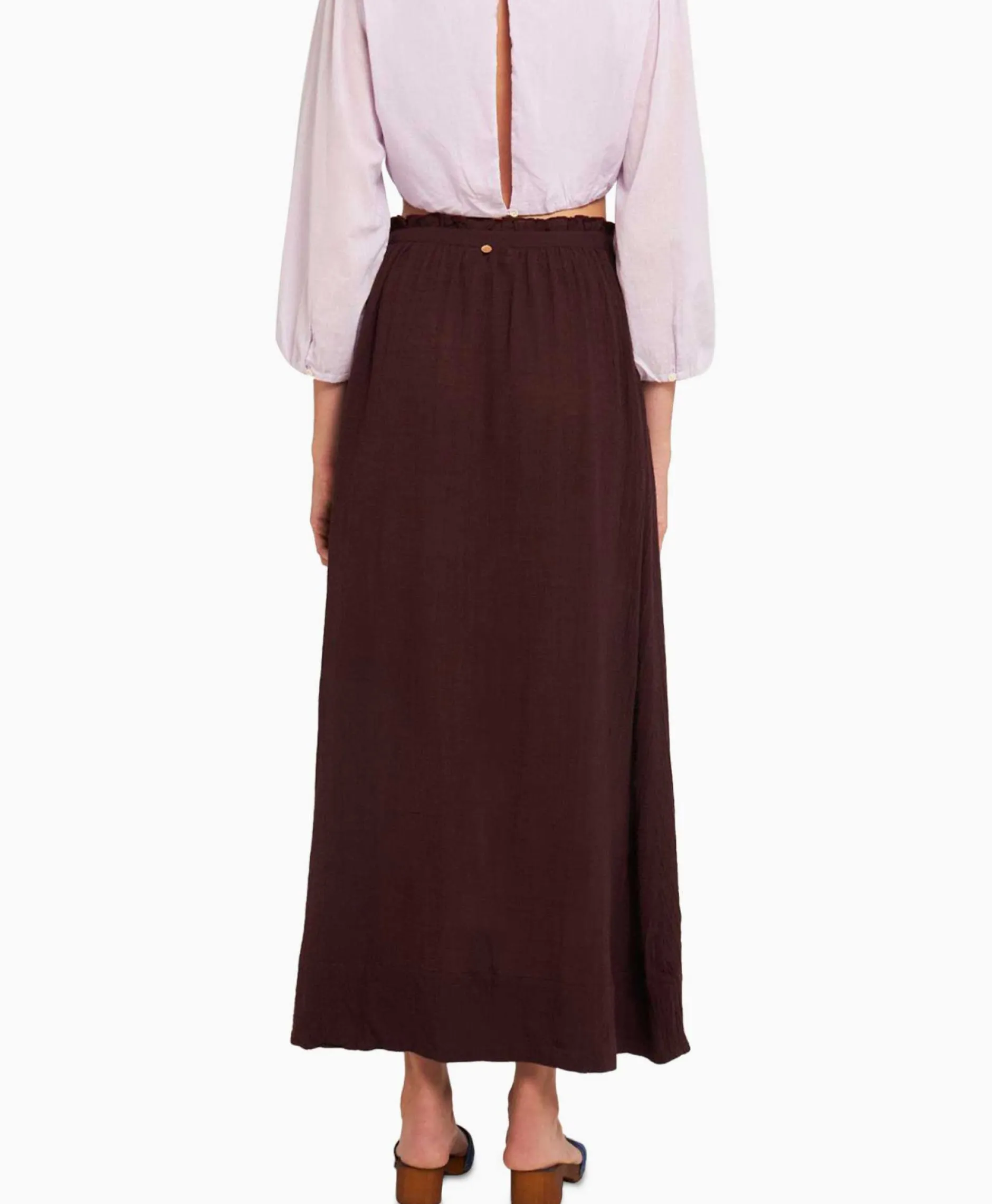 Dames Antik Batik Rokken*Maxi Rok Magoo1Ski Bruin