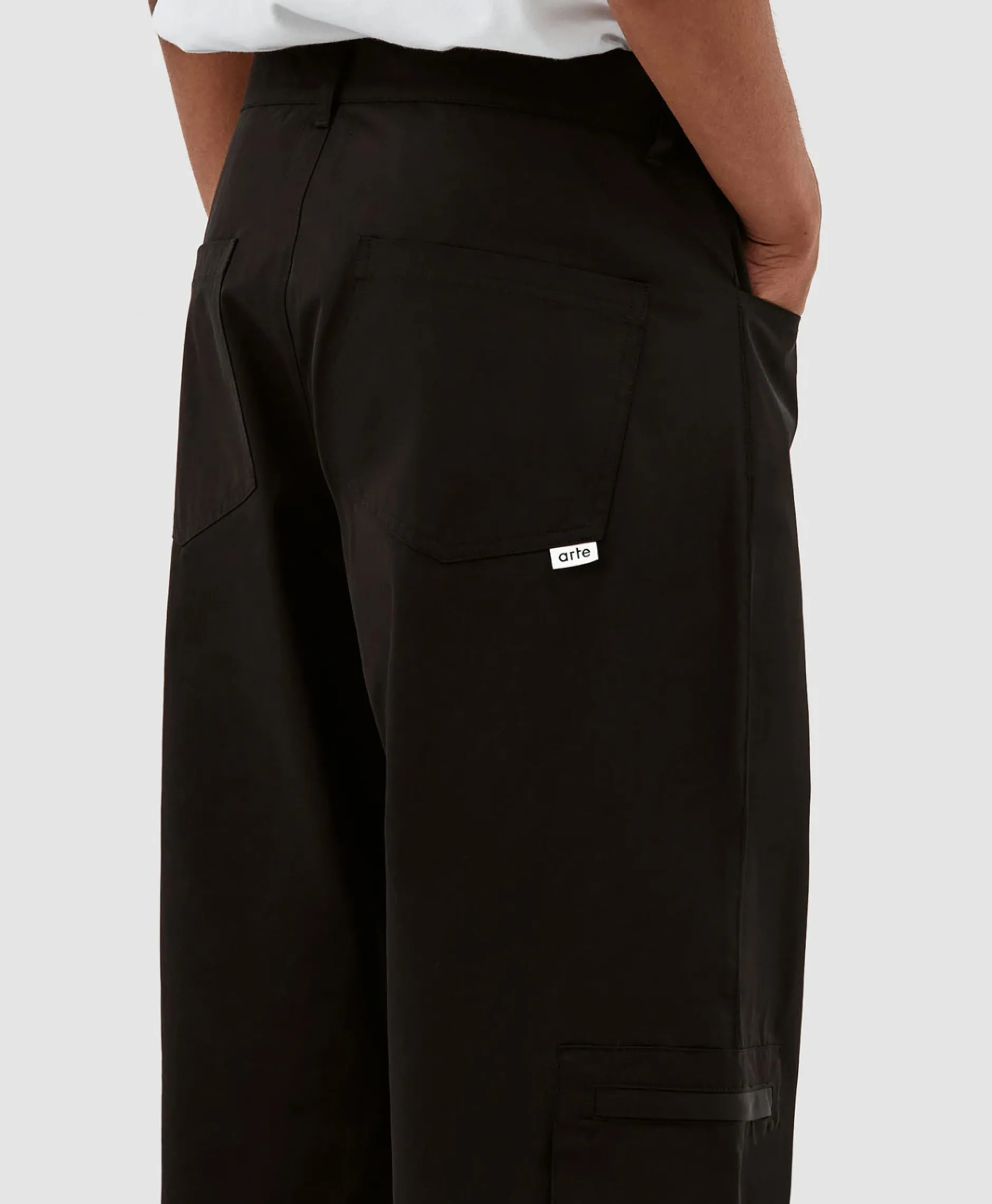 Heren Arte Antwerp Broeken*Broek Nylon Double Knee Pocket Zwart