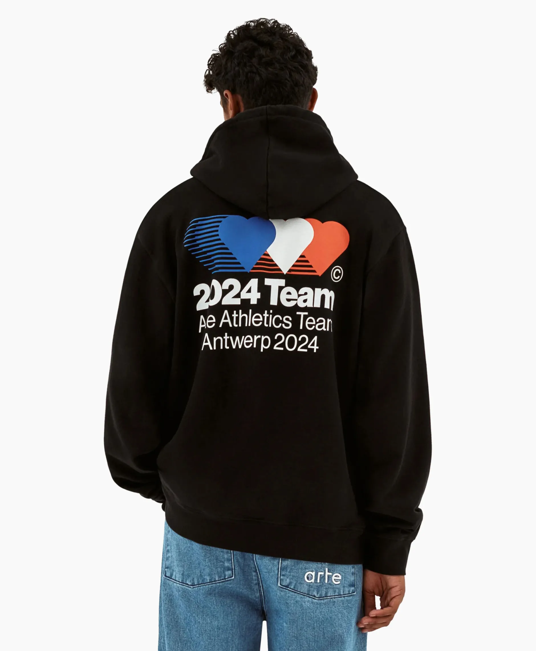 Heren Arte Antwerp Truien*Hoodie Heart France Back Print Zwart