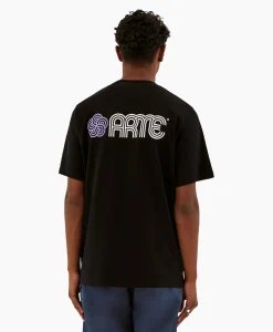 Heren Arte Antwerp T-Shirts*T-Shirt Korte Mouw Circle Flower Back Front Print Zwart