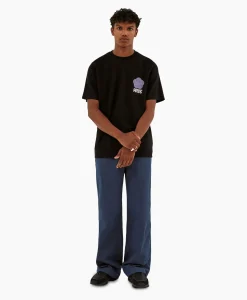 Heren Arte Antwerp T-Shirts*T-Shirt Korte Mouw Circle Flower Back Front Print Zwart