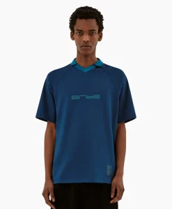 Heren Arte Antwerp T-Shirts*T-Shirt Korte Mouw Sport Fleece Arte Chest Contras Donker Blauw