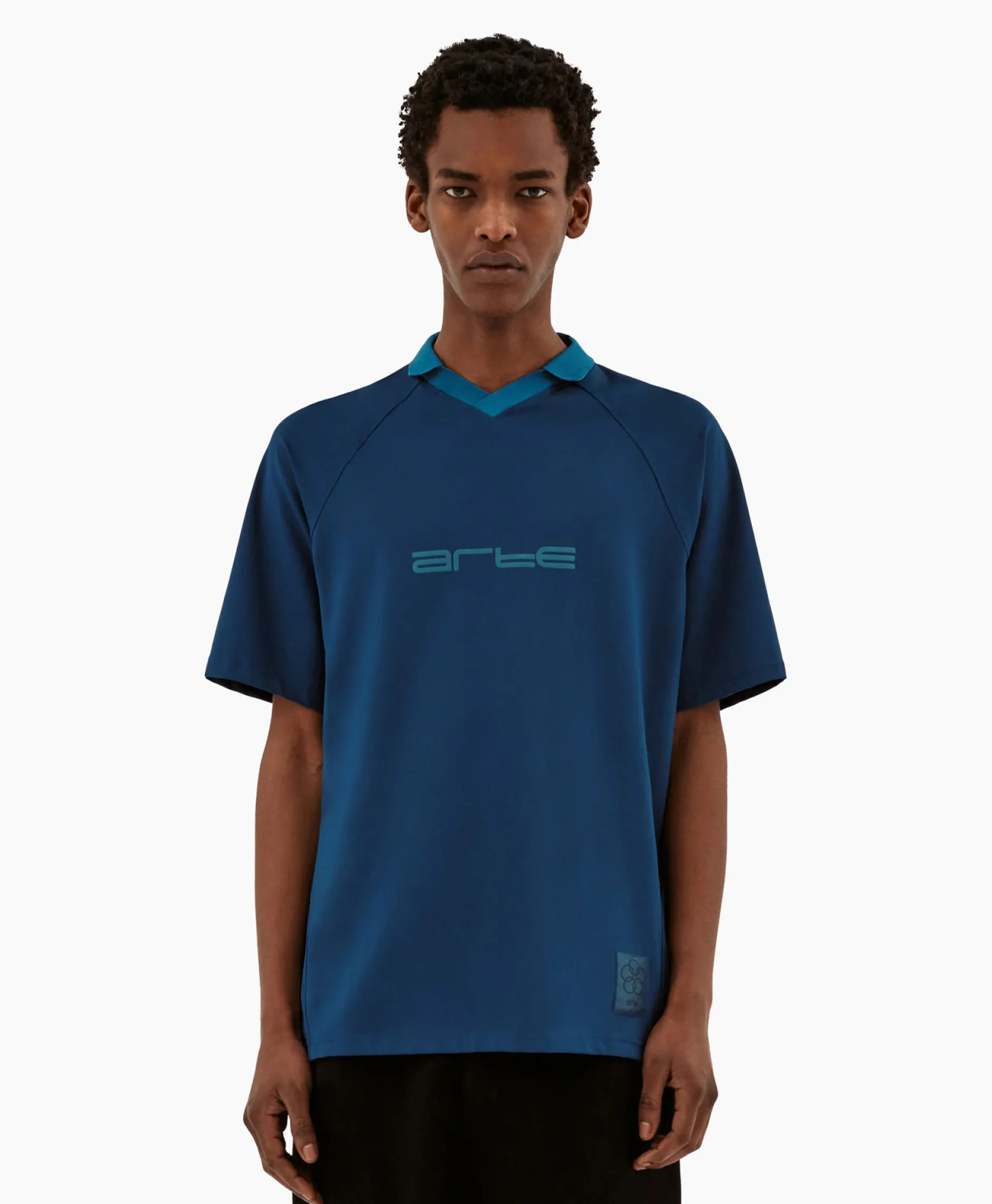 Heren Arte Antwerp T-Shirts*T-Shirt Korte Mouw Sport Fleece Arte Chest Contras Donker Blauw