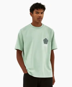 Heren Arte Antwerp T-Shirts*T-Shirt Korte Mouw Circle Flower Back Front Print Groen