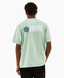 Heren Arte Antwerp T-Shirts*T-Shirt Korte Mouw Circle Flower Back Front Print Groen