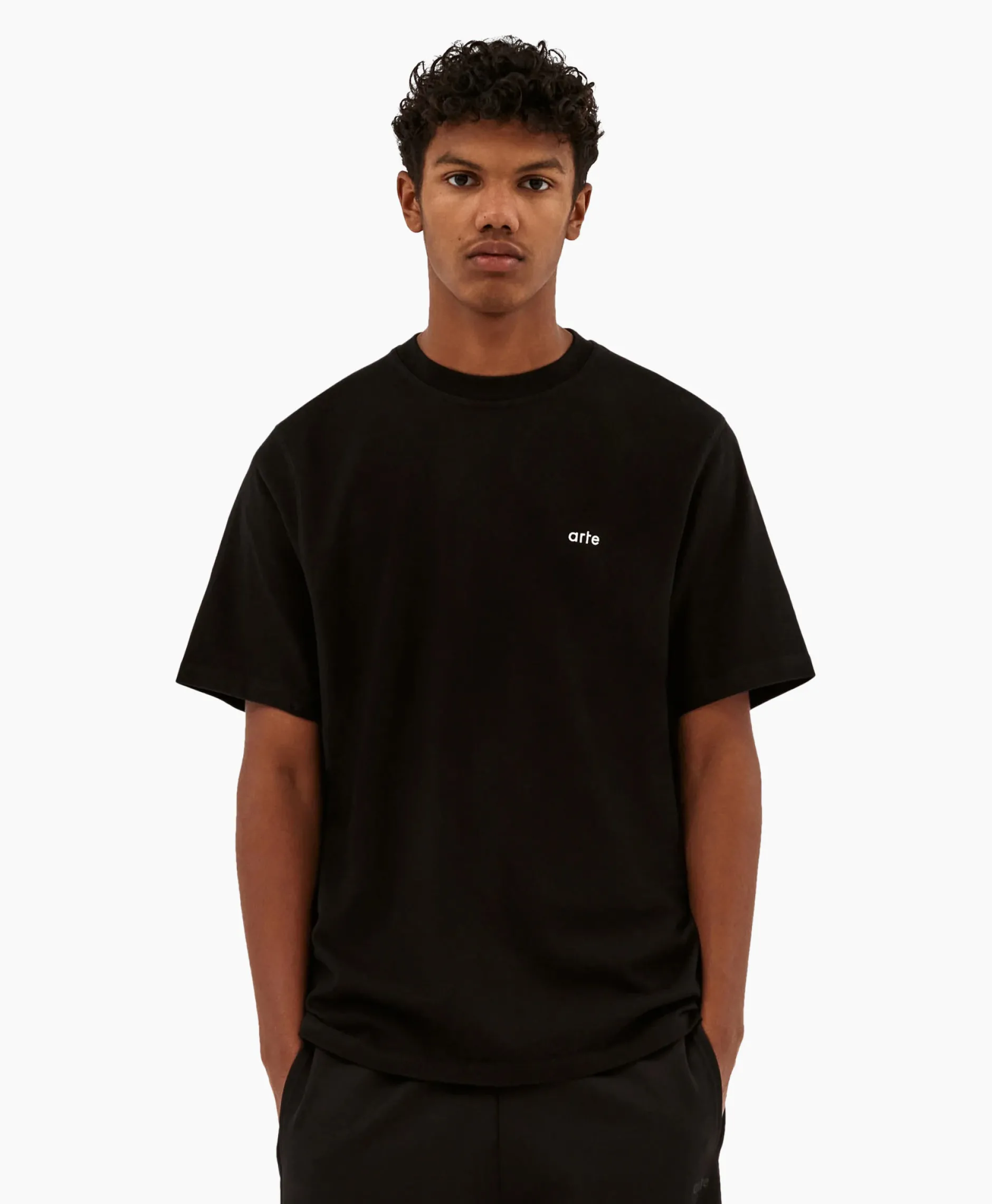 Heren Arte Antwerp T-Shirts*T-Shirt Korte Mouw Circle Runner Back Print Zwart