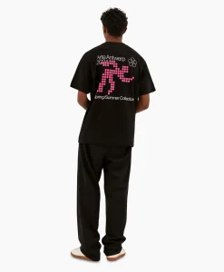 Heren Arte Antwerp T-Shirts*T-Shirt Korte Mouw Circle Runner Back Print Zwart