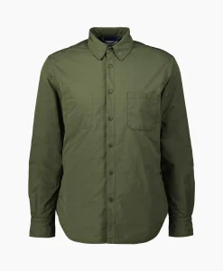 Heren Aspesi Overhemden*Overhemd Camicia Alvaro Wool Donker Groen