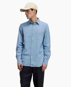 Heren Aspesi Overhemden*Overhemd Camicia Sedici Licht Blauw