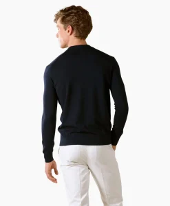 Heren Aurelien Truien*Pullover Rib Zip Polos Ls Donker Blauw